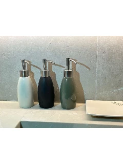 Pear shaped liquid soap bottle