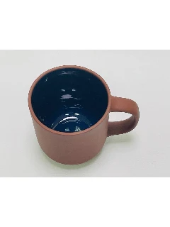 孔雀藍色赤陶杯