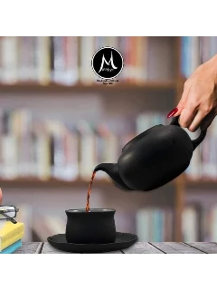 <strong>Black Porcelain Small Stackable teapot</strong>