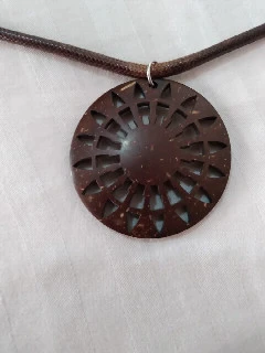 Coconut shell handmade necklace pendant