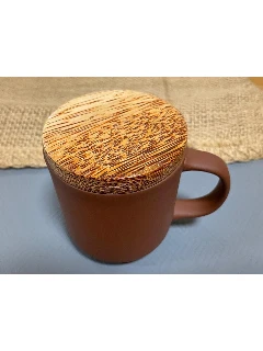 天然椰子木製 Midaya 黑瓷、赤陶馬克杯專用無頂杯蓋